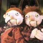 A picture of the two cranky old puppets rodge and podge